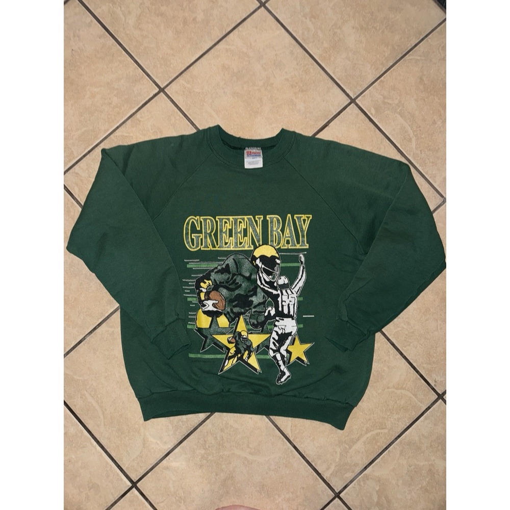 Vintage Green Bay Packers Sweatshirt L Hanes 90s NFL Football Made in USA